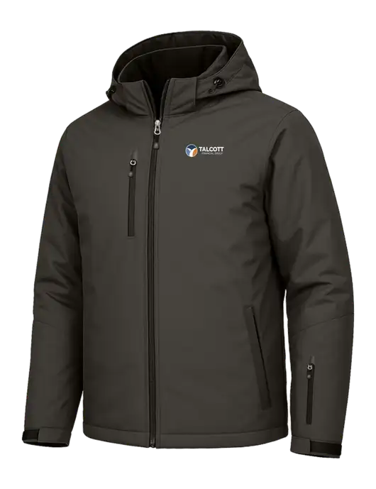 Cold Weather Vortex Dark Grey/ Black Waterproof 3-in-1 Jacket with Detachable Hood w/Talcott Logo, Talcott Logo