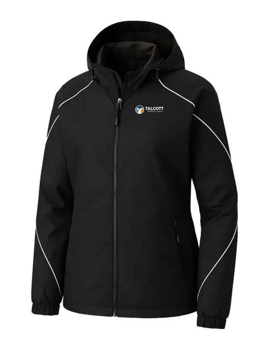 Womens Angle 3-in-1 Black Jacket with Fleece Liner w/Talcott Logo, Talcott Logo