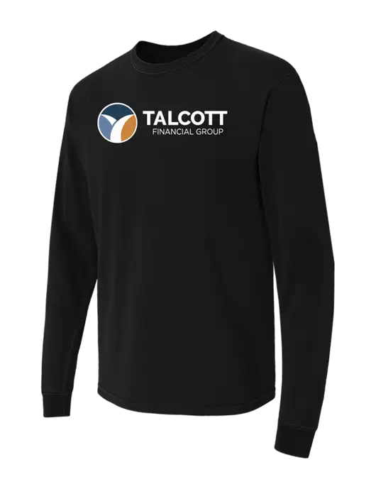 Comfort Colors Garment-Dyed Black Heavyweight Long Sleeve T-Shirt w/Talcott Logo