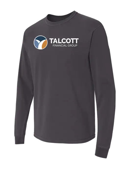 Comfort Colors Garment-Dyed Dark Grey Heavyweight Long Sleeve T-Shirt w/Talcott Logo