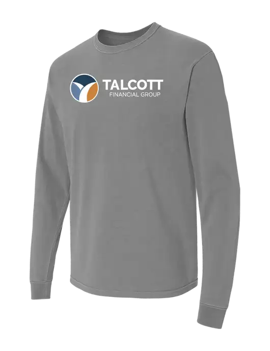 Comfort Colors Garment-Dyed Medium Grey Heavyweight Long Sleeve T-Shirt w/Talcott Logo