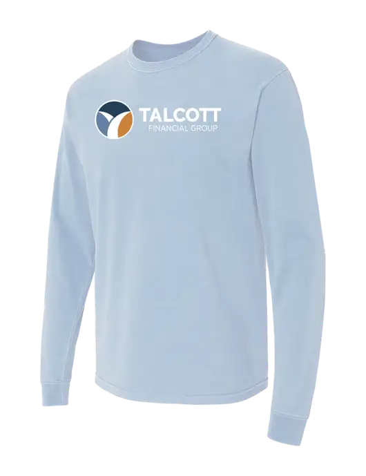Comfort Colors Garment-Dyed Light Blue Heavyweight Long Sleeve T-Shirt w/Talcott Logo