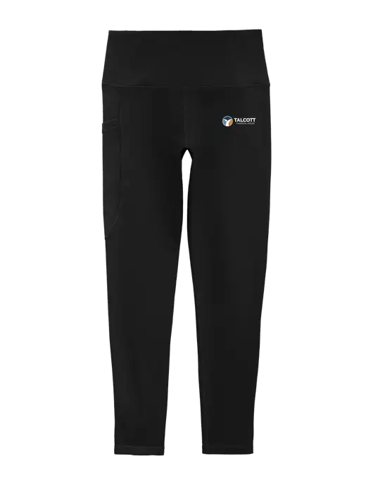 Womens Black High Rise 7/8 Legging w/Talcott Logo