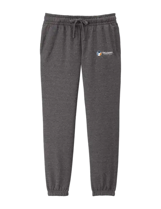 District Womens Heathered Charcoal Fleece Sweatpants w/Talcott Logo
