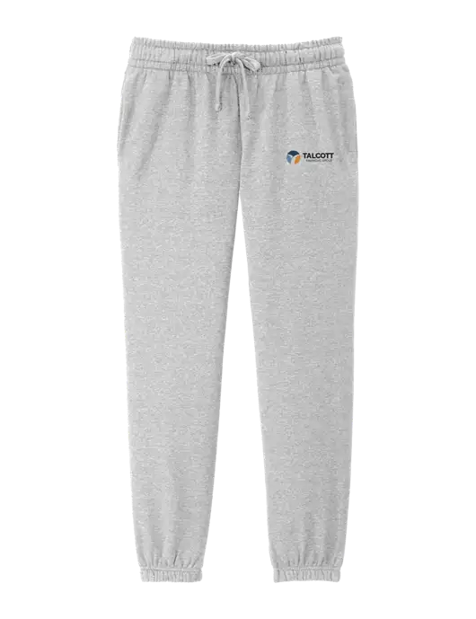 District Womens Light Heather Grey Fleece Sweatpants w/Talcott Logo