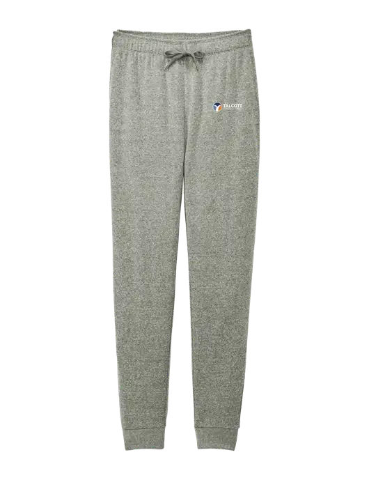 District Womens Dark Medium Grey Mid-Rise Fleece Jogger w/Talcott Logo