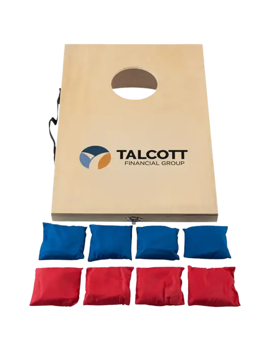 Mini 10 1/2" x 15 3/4" Wood Cornhole Game w/Talcott Logo
