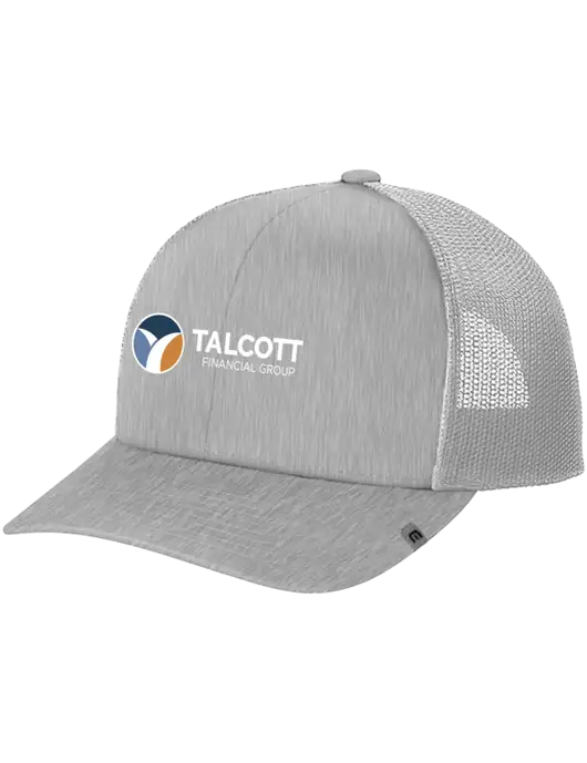 TravisMathew Light Medium Grey Heather Cruz Trucker Cap w/Talcott Logo