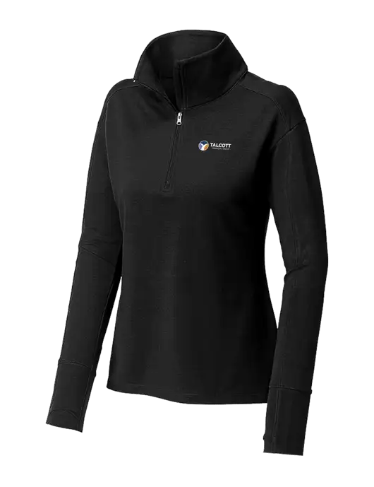 Womens Sport-Wick Flex Fleece Black 1/4-Zip w/Talcott Logo