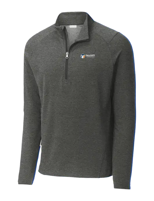 Sport-Wick Flex Fleece Dark Grey Heather 1/4-Zip w/Talcott Logo