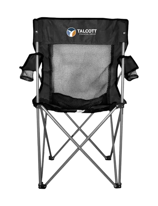 Titan Black/Black Mesh Folding Chair w/Talcott Logo