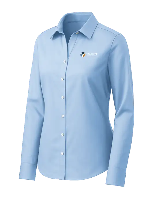 Brooks Brothers Womens Light Blue Wrinkle-Free Stretch Pinpoint Shirt w/Talcott Logo