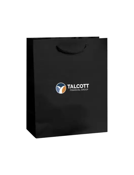 Black Gift Bag Matte 8x10 w/Talcott Logo