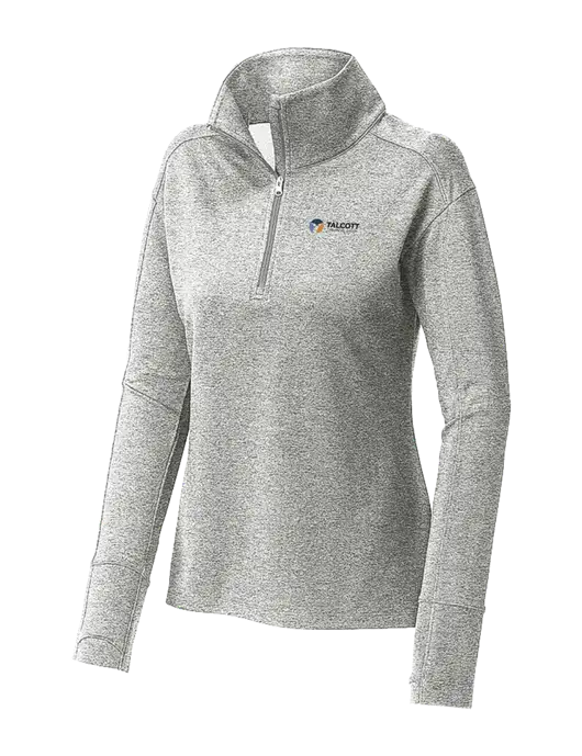 Womens Sport-Wick Flex Fleece Light Grey Heather 1/4-Zip w/Talcott Logo
