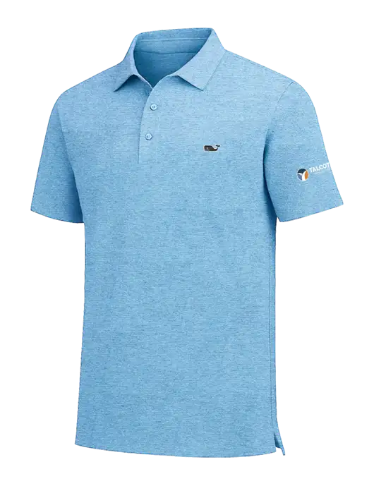 Vineyard Vines Destin Stripe Light Blue Sankaty Polo w/Talcott Logo