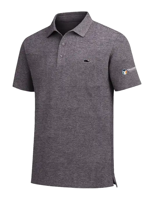 Vineyard Vines Destin Stripe Dark Grey Sankaty Polo w/Talcott Logo