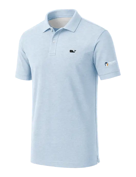 Vineyard Vines Edgartown Light Blue Pique Polo w/Talcott Logo