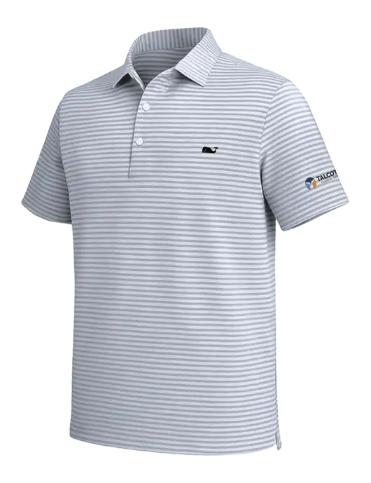 Vineyard Vines Light Grey Heathered Winstead Sankaty Polo w/Talcott Logo
