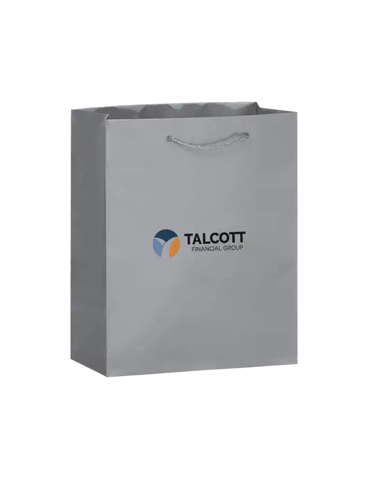 Light Grey Gift Bag Matte 8x10 w/Talcott Logo