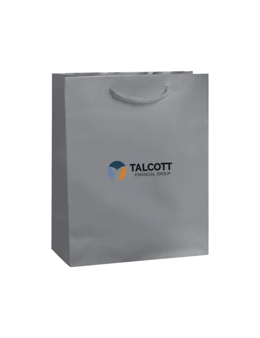 Light Grey Gift Bag Gloss 8x10 w/Talcott Logo