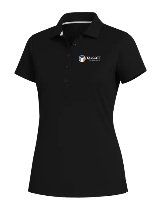 Fairway & Greene Womens Black Claire Tech Polo w/Talcott Logo