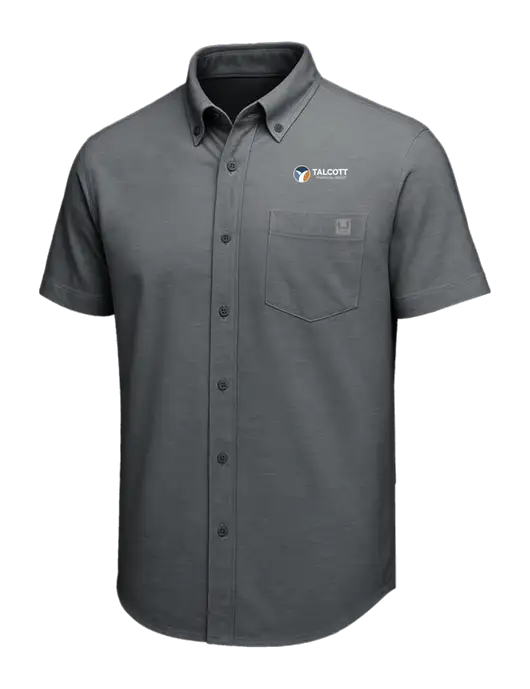 HUK Dark Grey Kona Solid Shirt w/Talcott Logo