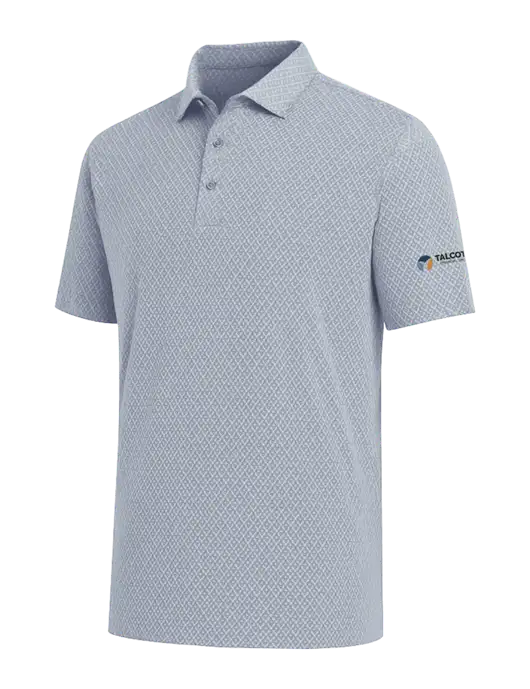 Callaway All-Over Stitched Medium Grey Chev Polo  w/Talcott Logo