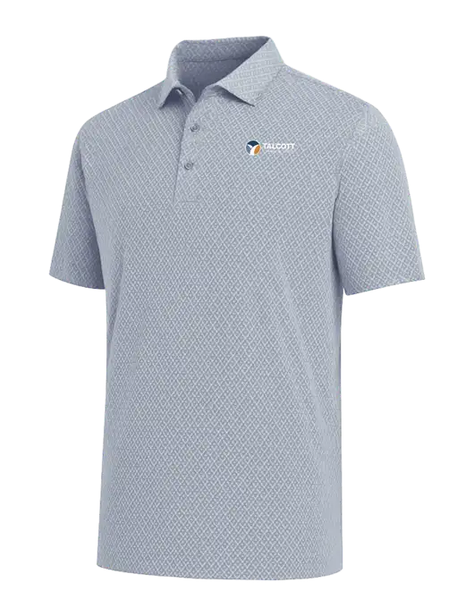 Callaway All-Over Stitched Medium Grey Chev Polo  w/Talcott Logo