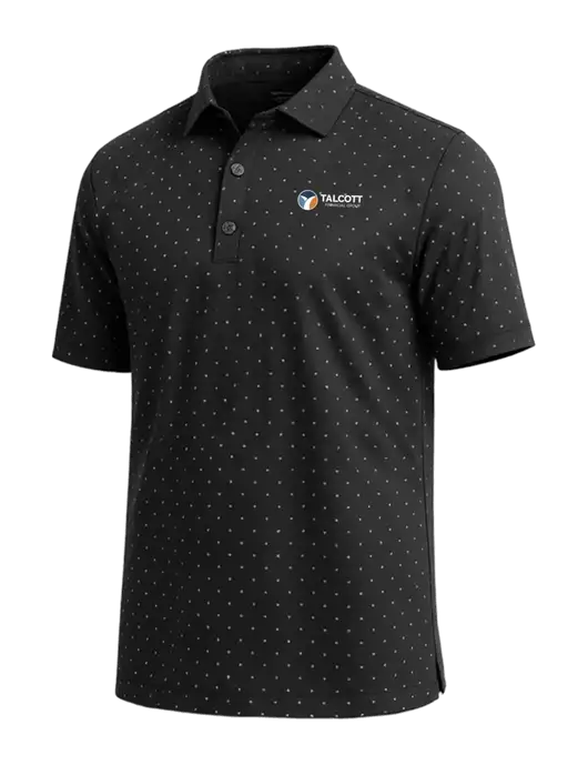 Callaway Micro Chev Black Print Polo w/Talcott Logo