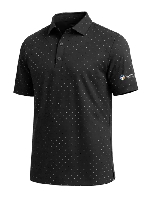 Callaway Micro Chev Black Print Polo w/Talcott Logo