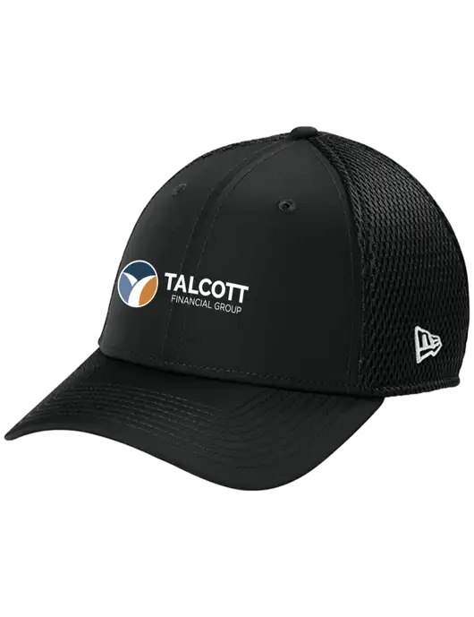 New Era 39THIRTY Performance Stretch Black Mesh Cap w/Talcott Logo