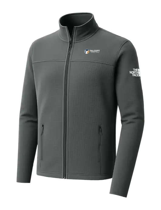 The North Face Aim Full-Zip Dark Medium Grey Fleece Jacket w/Talcott Logo