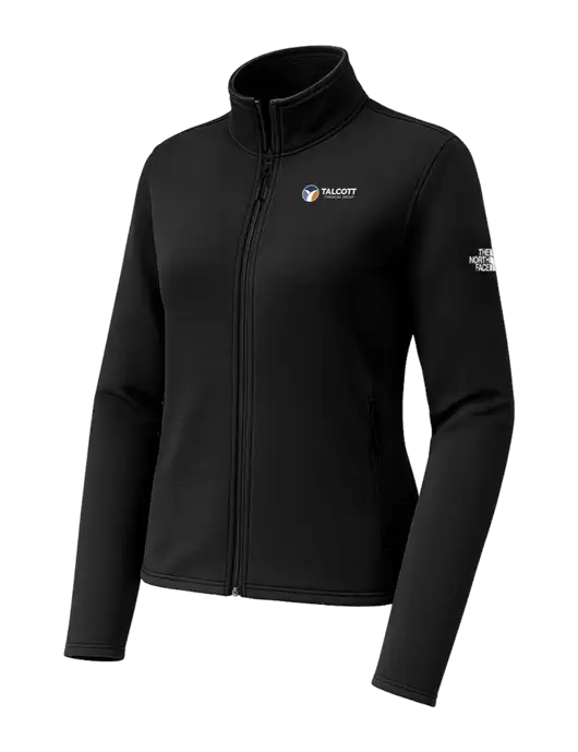 The North Face Womens Aim Full-Zip Black Fleece Jacket w/Talcott Logo