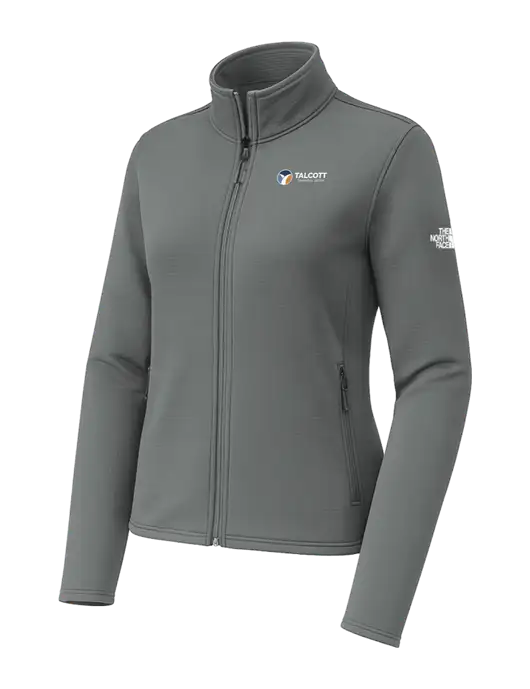 The North Face Womens Aim Full-Zip Dark Medium Grey Fleece Jacket w/Talcott Logo