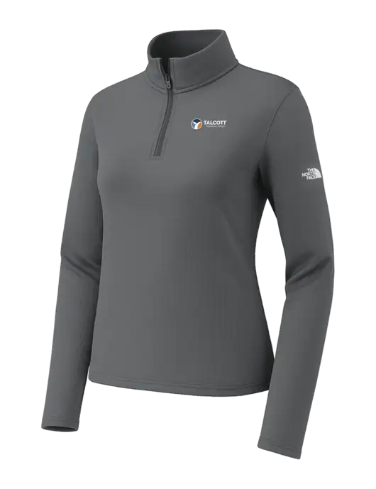 The North Face Womens Aim 1/4-Zip Dark Medium Grey Fleece w/Talcott Logo