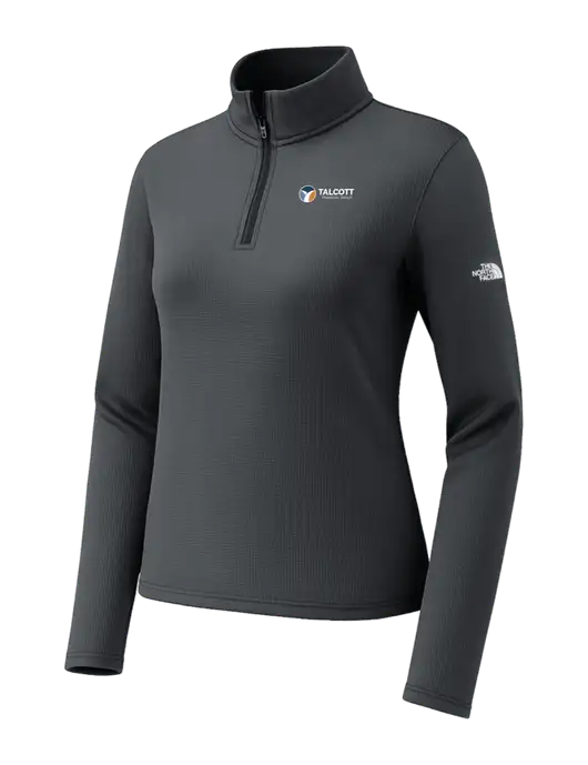 The North Face Womens Aim 1/4-Zip Charcoal Grey Fleece w/Talcott Logo