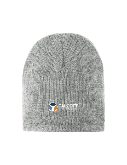 Dark Medium Grey Fleece-Lined Beanie Cap w/Talcott Logo