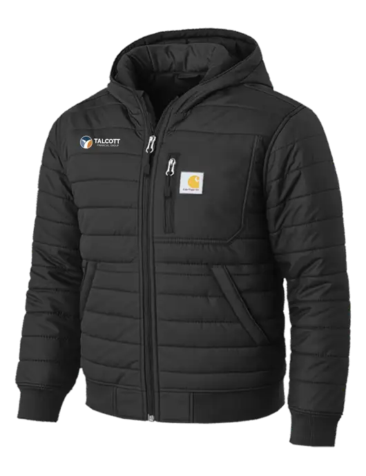 Carhartt Gilliam Insulated Black Hooded Jacket w/Talcott Logo