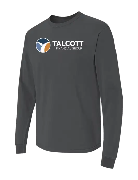 Comfort Colors Garment-Dyed Dark Grey Heather Heavyweight Long Sleeve T-Shirt w/Talcott Logo