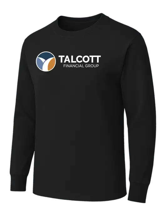 Black Heavyweight Long Sleeve 6.1 oz T-Shirt w/Talcott Logo