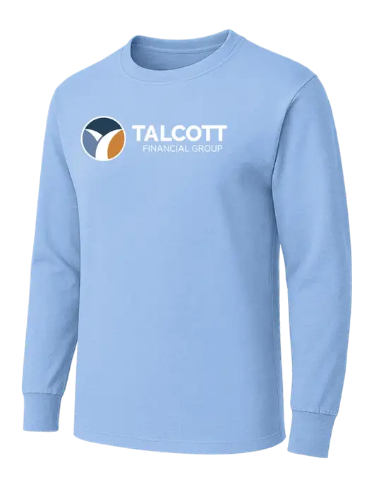 Light Blue Heavyweight Long Sleeve 6.1 oz T-Shirt w/Talcott Logo