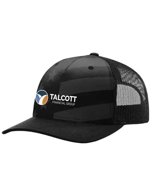 Richardson Five Panel Stars and Stripes Trucker Cap w/Talcott Logo