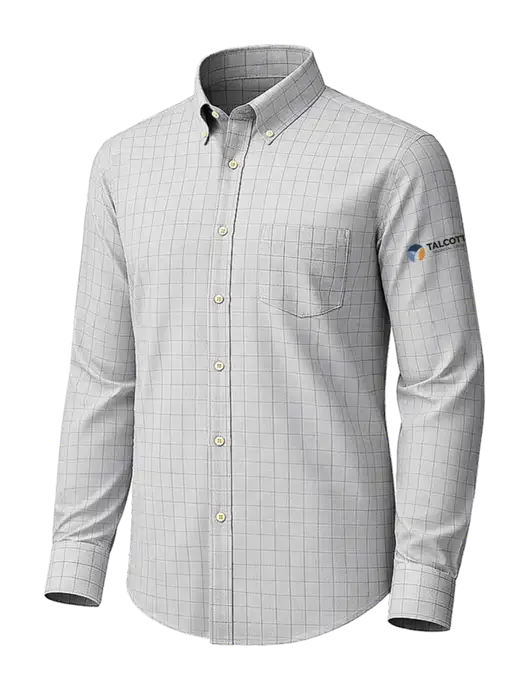 Brooks Brothers Wrinkle-Free Stretch Light Grey Patterned Shirt w/Talcott Logo