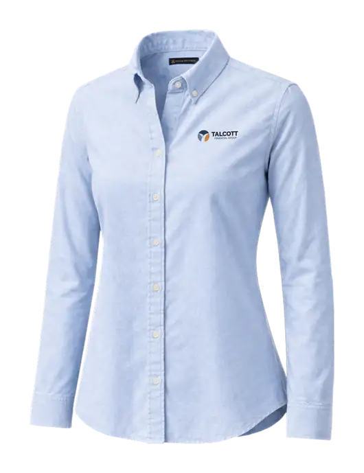 Brooks Brothers Womens Casual Light Blue Oxford Cloth Shirt w/Talcott Logo
