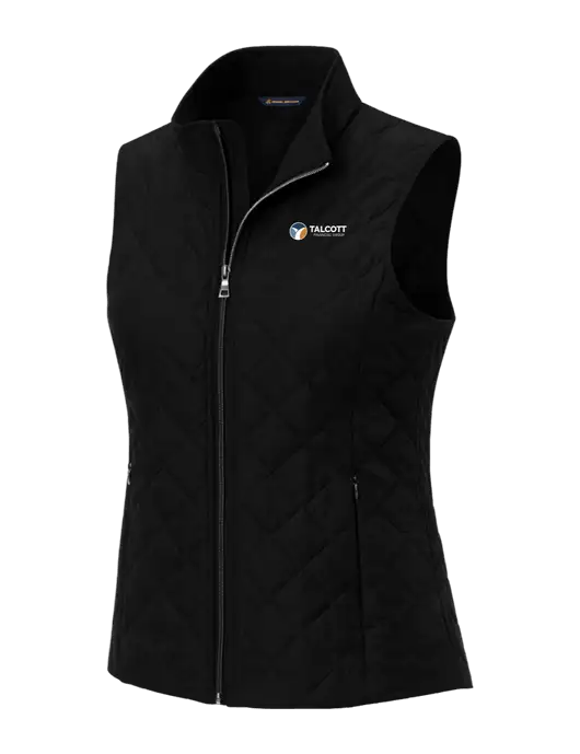 Brooks Brothers Womens Black Quilted Vest w/Talcott Logo
