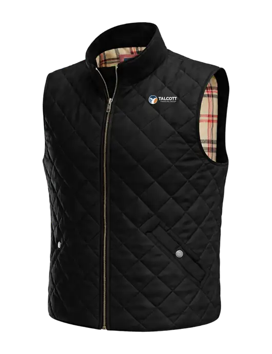 Brooks Brothers Black Quilted Vest w/Talcott Logo