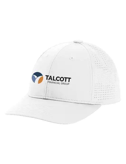 Pro-Cut Structured Snapback with Pinhole Mesh White Cap w/Talcott Logo