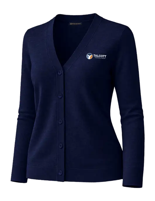 Brooks Brothers Womens Cotton Stretch Dark Navy Cardigan Sweater w/Talcott Logo