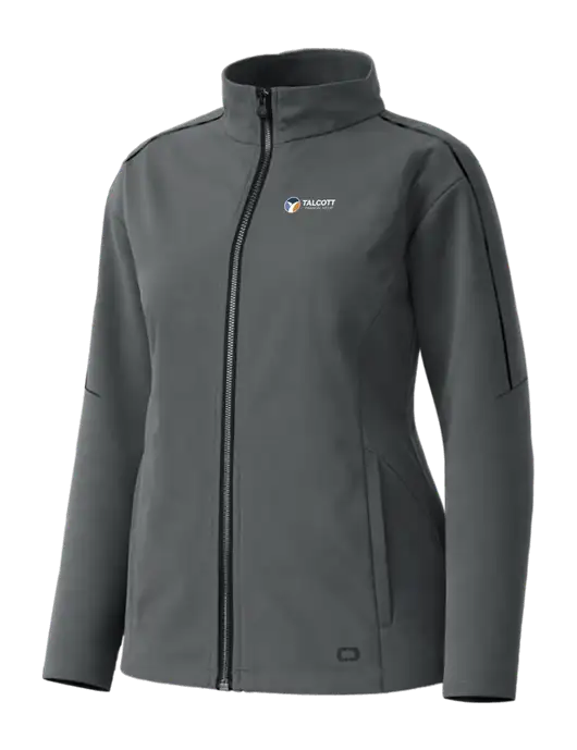 OGIO Womens Commuter Full-Zip Soft Shell Dark Grey Jacket w/Talcott Logo