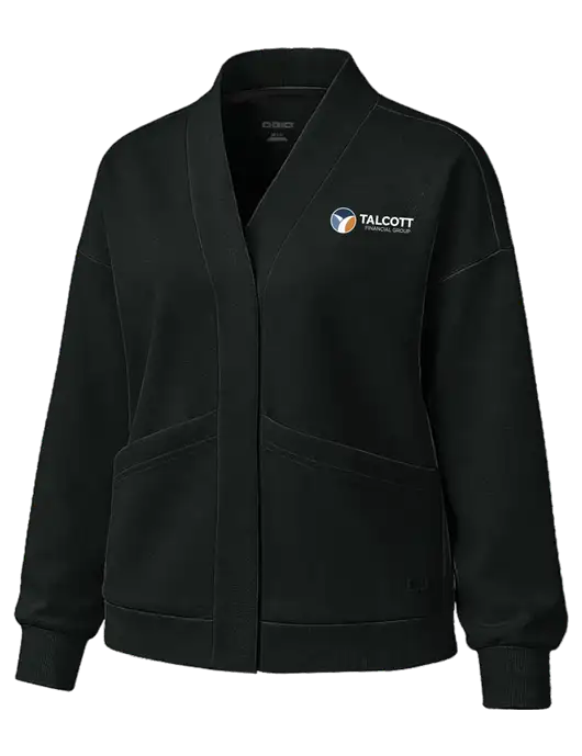OGIO Womens Transcend Black Cardigan w/Talcott Logo